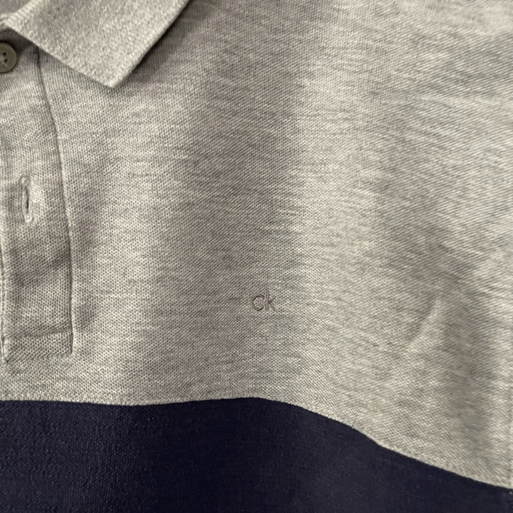 Calvin Klein Men's Polo T Shirt Striped Logo Short Sleeve Size: Large - Picture 3 of 7